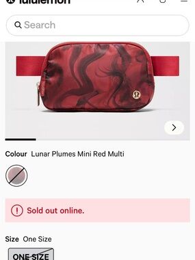 lululemon athletica Lunar Plumes Mini Belt Bag - Red Multi